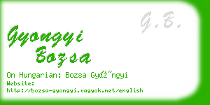 gyongyi bozsa business card